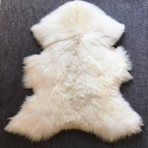 Extra Large Bright Ivory Lambskin Rug 47"