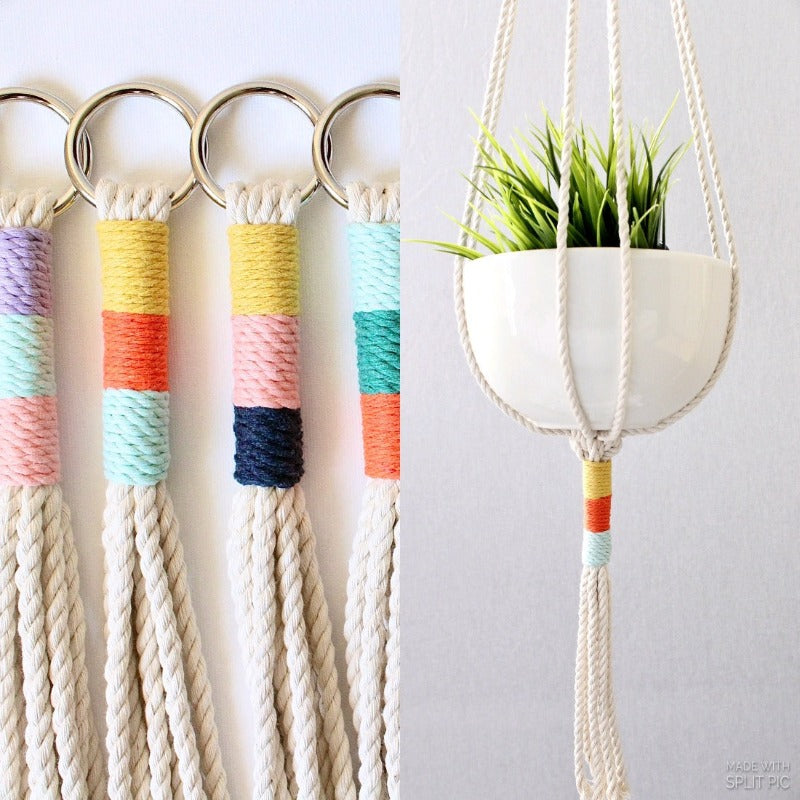 Macrame Cotton Plant Hanger - Multiple Color