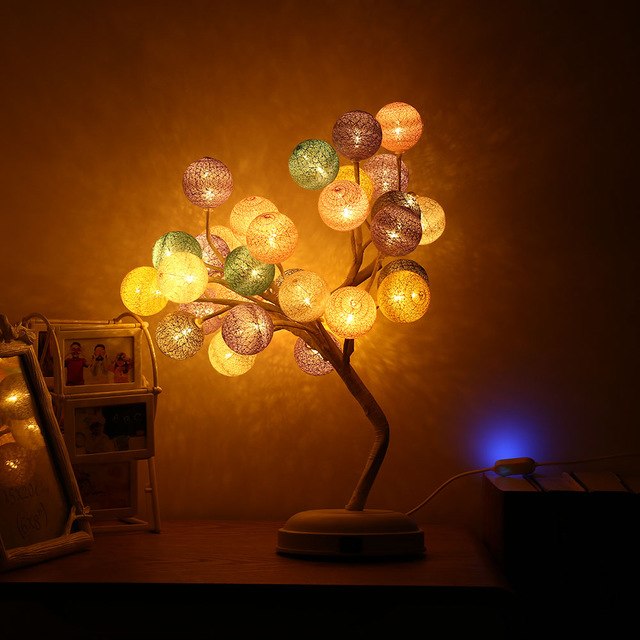 Woven Ball Tree Branches Night Light